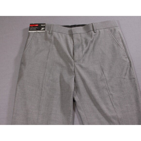JF J.Ferrar Mens Slim Gray Stretch Dress Pants Flat Front New With Tag 36" X 32" - Picture 6 of 11